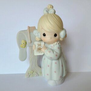 Vintage Precious Moments Sharing The Good News Collectible Porcelain Figurine